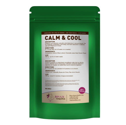 Calm Cool 500g dos - ingredients camomille gotu kola passiflore Riva Remedies Canada