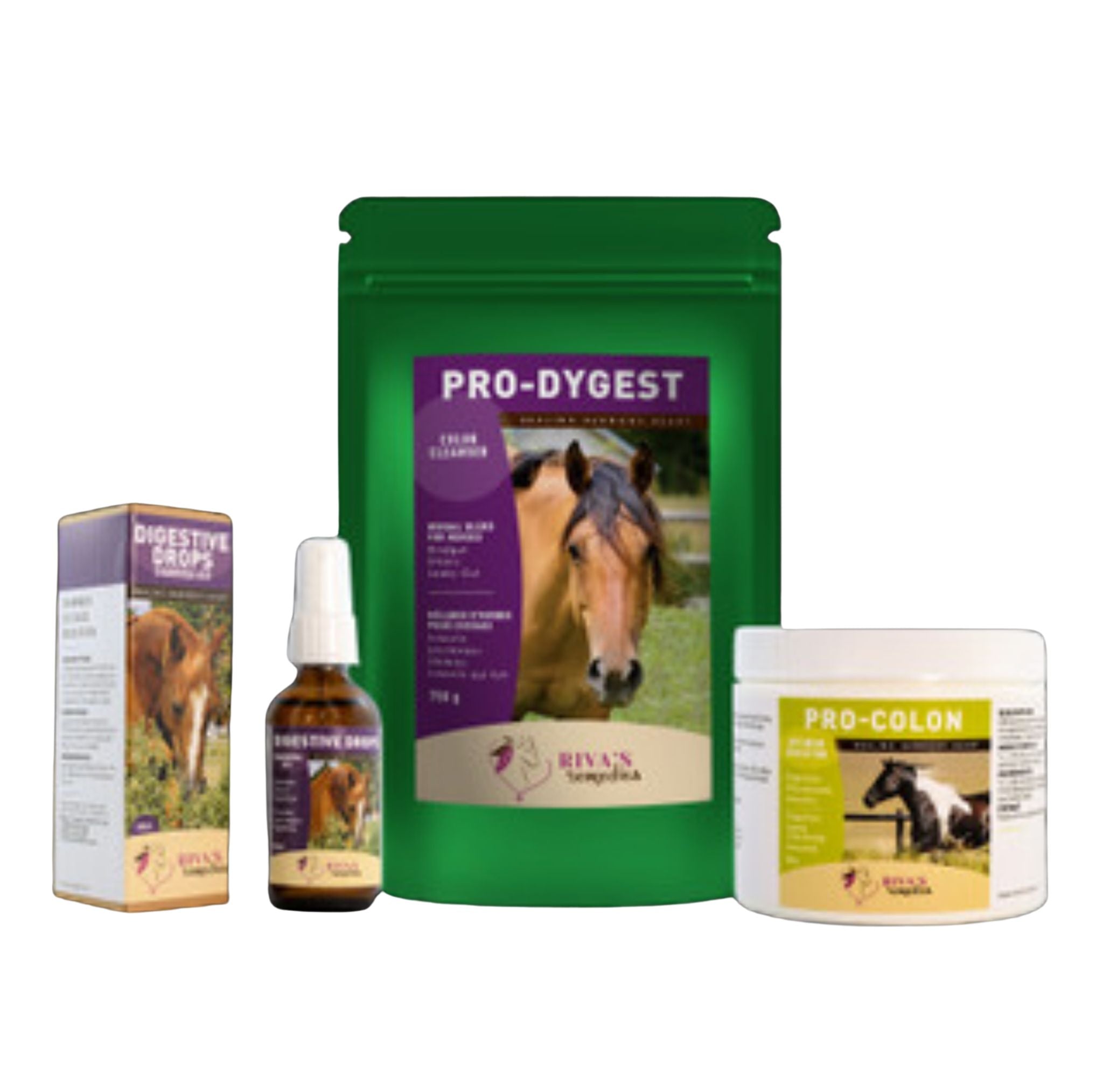 Kit eau fecale et detox cheval - Pro-Dygest Pro-Colon Digestive Drops Riva Remedies Quebec