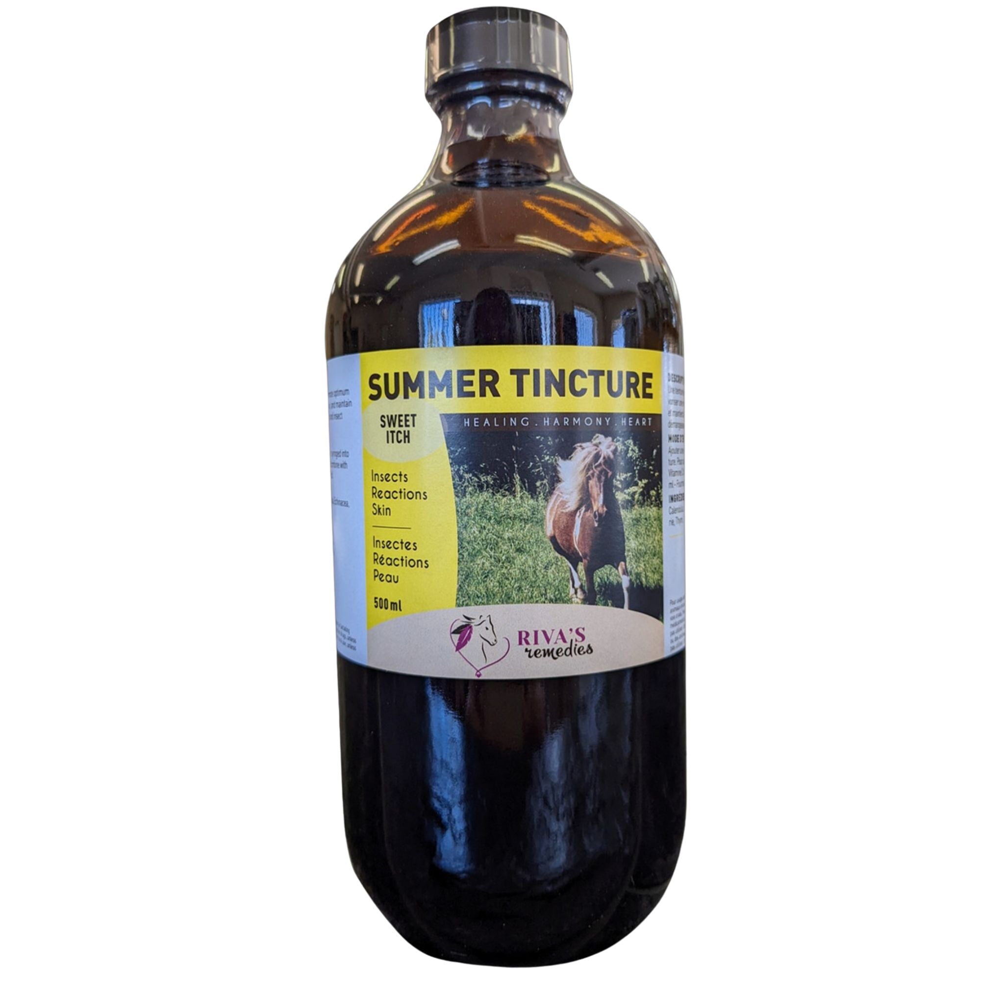 Teinture d ete Riva s 500ml - peau saine immunite resistance insectes sweet itch cheval Quebec