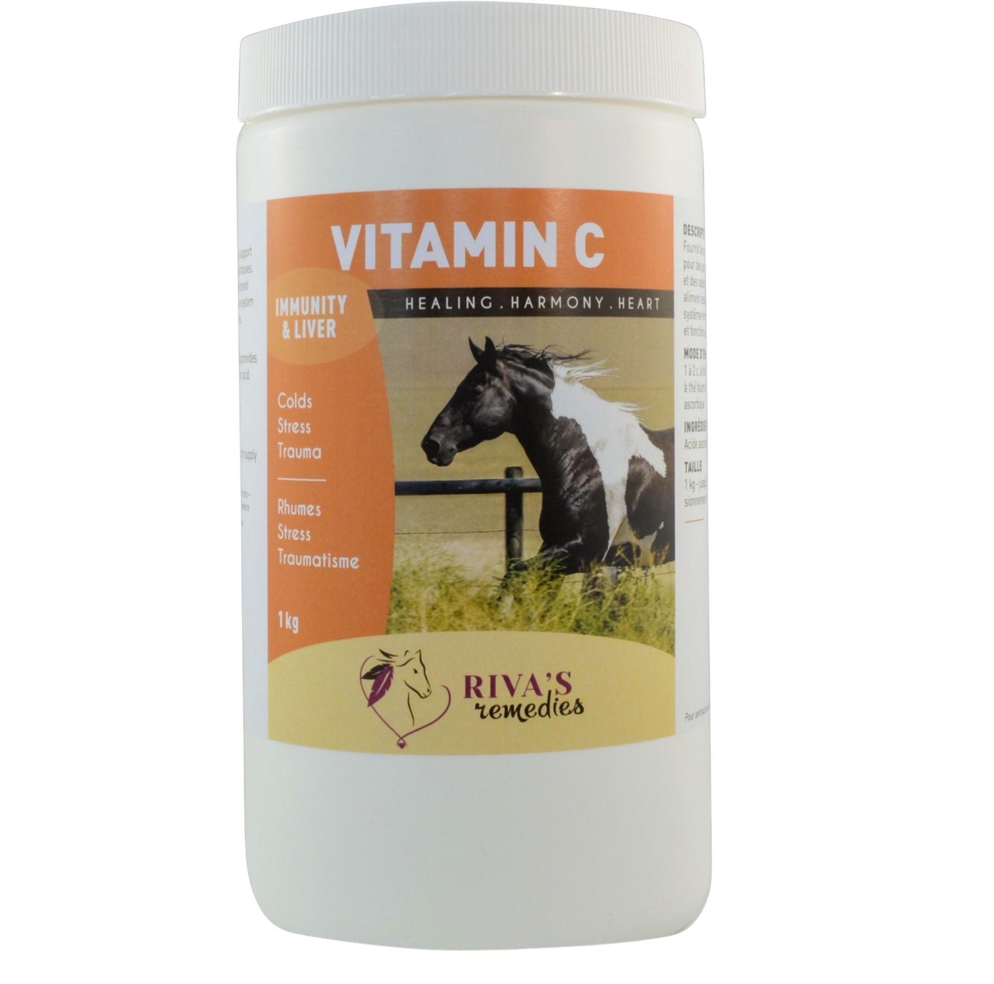 Vitamine C cheval 1kg - complement naturel immunite foie stress cheval Canada EquiHolistik
